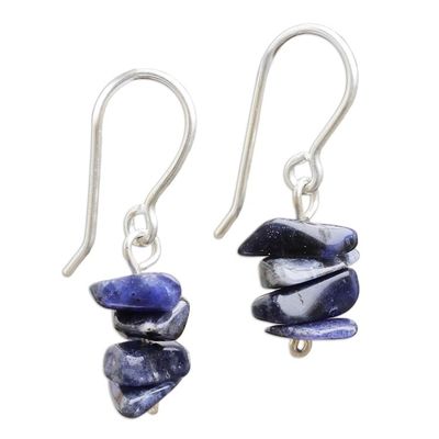 Alternate image for Handmade Sodalite Beaded Dangle Earrings Natures Harmony