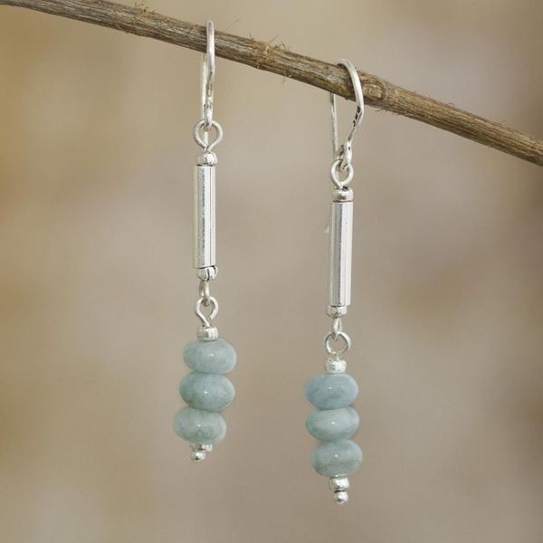 Alternate image for Natural Andean Opal Earrings Dot and Dash