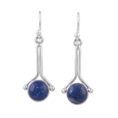 Alternate image for Lapis Lazuli and Sterling Silver Earrings from Peru Killa Moon