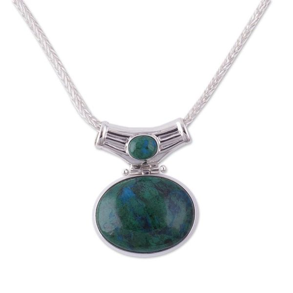 Alternate image for Chrysocolla pendant necklace Amazon Wisdom
