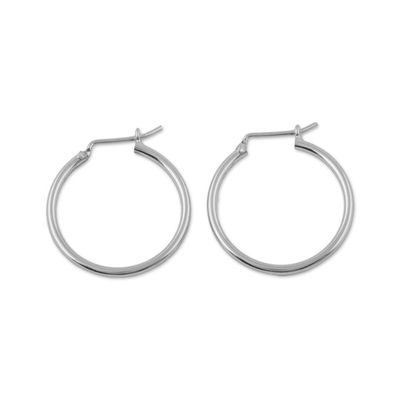 Alternate image for High-Polish 925 Sterling Silver Hoop Earrings from Peru Eternal Gleam