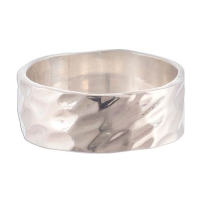 Alternate image for Unisex Sterling Silver Band Ring Terrain