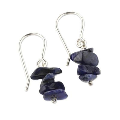 Alternate image for Handmade Sodalite Beaded Dangle Earrings Natures Harmony