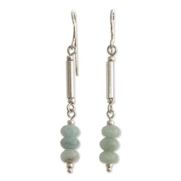 Alternate image for Natural Andean Opal Earrings Dot and Dash