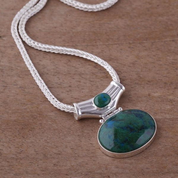 Alternate image for Chrysocolla pendant necklace Amazon Wisdom