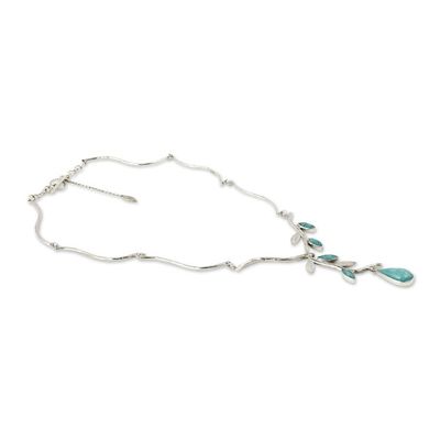 Alternate image for Amazonite on Sterling Silver Necklace Peruvian Jewelry Blue Dew