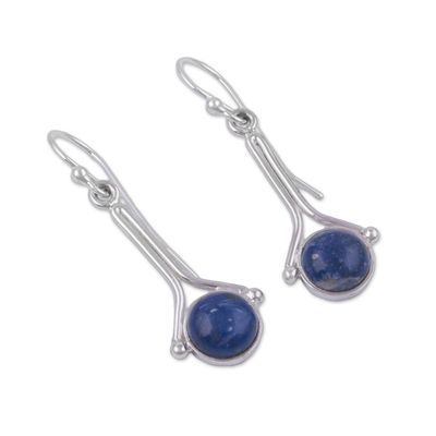 Alternate image for Lapis Lazuli and Sterling Silver Earrings from Peru Killa Moon