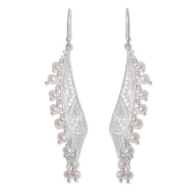 Alternate image for Filigree Earrings with Cultured Pearls Gocta Falls