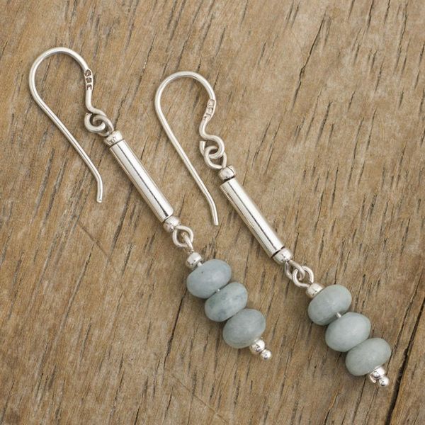 Alternate image for Natural Andean Opal Earrings Dot and Dash