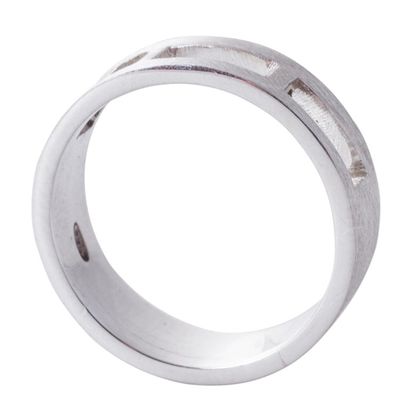 Alternate image for Sterling Silver Openwork Band Ring 925 Jewelry from Peru Long Windows