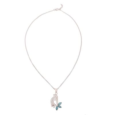 Alternate image for Sterling Silver Filigree Dove Necklace with Amazonite Gem Peace in Flight