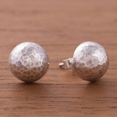 Alternate image for Combination Finish Sterling Silver Stud Earrings from Peru Modern Moons