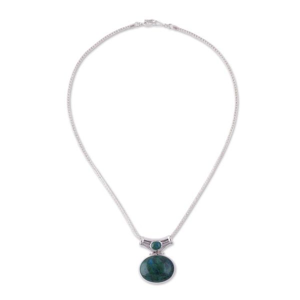 Alternate image for Chrysocolla pendant necklace Amazon Wisdom