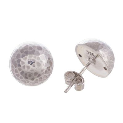 Alternate image for Combination Finish Sterling Silver Stud Earrings from Peru Modern Moons