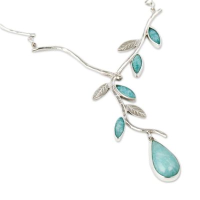Alternate image for Amazonite on Sterling Silver Necklace Peruvian Jewelry Blue Dew