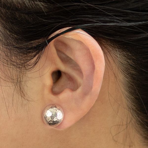 Alternate image for Combination Finish Sterling Silver Stud Earrings from Peru Modern Moons