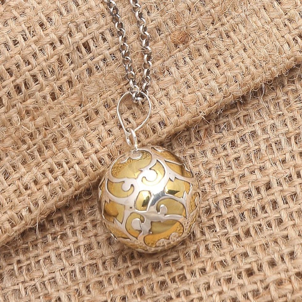 Bali Harmony Ball Necklace Handcrafted of Sterling Silver 'Becoming'