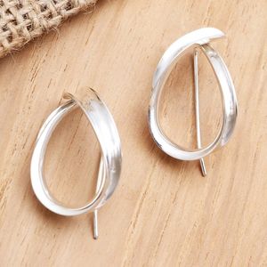 Image for Artisan Made Sterling Silver Drop Earrings 'Remember You'