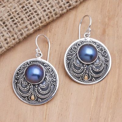 Alternate image for Gold-Accented Cultured Pearl Dangle Earrings Night Guard