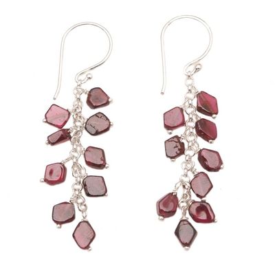 Alternate image for Artisan Crafted Garnet Earrings Wine and Roses