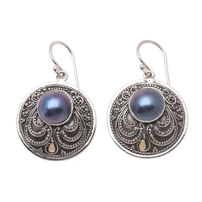 Alternate image for Gold-Accented Cultured Pearl Dangle Earrings Night Guard