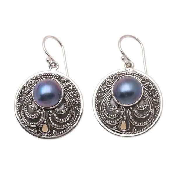 Alternate image for Gold-Accented Cultured Pearl Dangle Earrings Night Guard