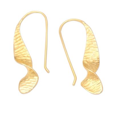 Alternate image for Balinese 18k Gold-plated Modern Drop Earrings Twist the Story