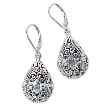 Alternate image for Sterling Silver and Blue Topaz Dragonfly Dangle Earrings Dragonfly Duet