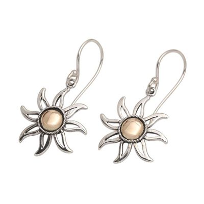 Alternate image for Sunburst Sterling Silver Earrings with Gold Plated Accent Celuk Sun