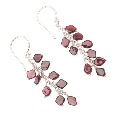 Alternate image for Artisan Crafted Garnet Earrings Wine and Roses