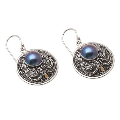 Alternate image for Gold-Accented Cultured Pearl Dangle Earrings Night Guard