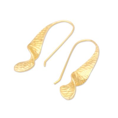 Alternate image for Balinese 18k Gold-plated Modern Drop Earrings Twist the Story
