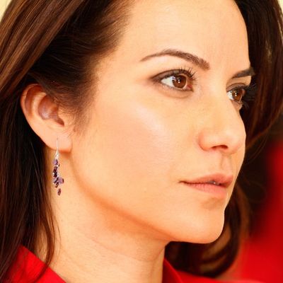 Alternate image for Artisan Crafted Garnet Earrings Wine and Roses