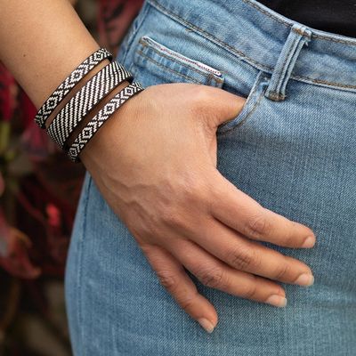 Alternate image for Dark Brown and Ivory Cuff Bracelet Creative River Energy