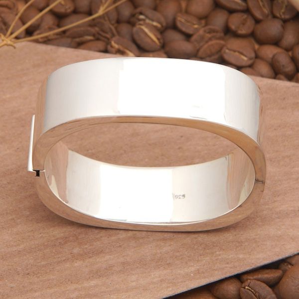 Alternate image for Minimalist Sterling Silver Bangle-Style Wristband Bracelet Shine on Your Own