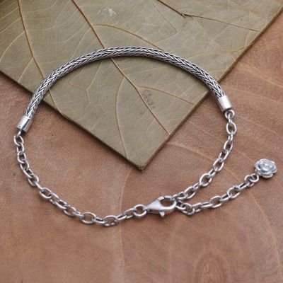 Alternate image for Womens Chain Bracelet with Flower Charm Trailing Flower