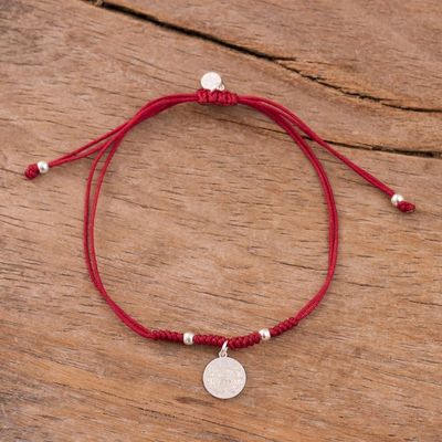 Alternate image for Sterling Peruvian Coat of Arms Charm Bracelet in Dark Red Peruvian Shield in Dark Red