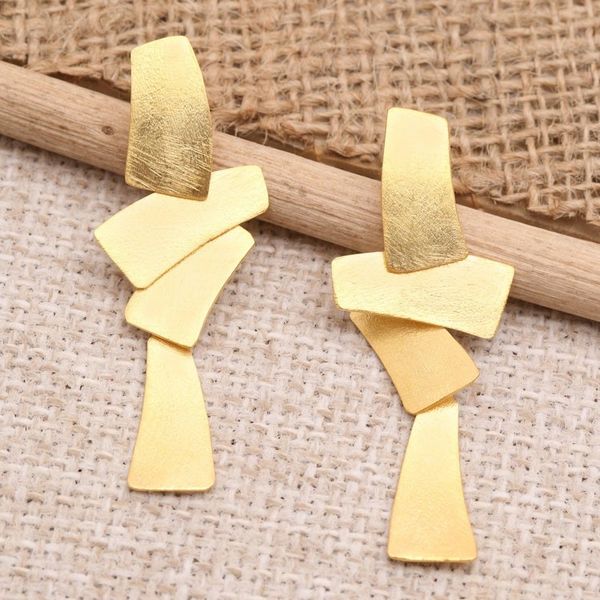 Alternate image for Handmade Gold-Plated Dangle Earrings Perfectly Golden