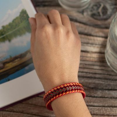 Alternate image for Multicolored Natural Fiber Cuff Bracelet Walk to the River