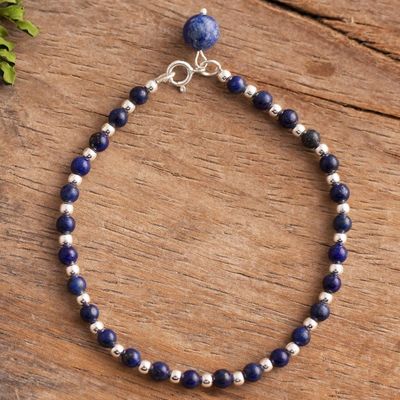Alternate image for Lapis Lazuli Beaded Bracelet Crafted in Peru Magical Gleam