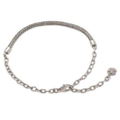 Alternate image for Womens Chain Bracelet with Flower Charm Trailing Flower