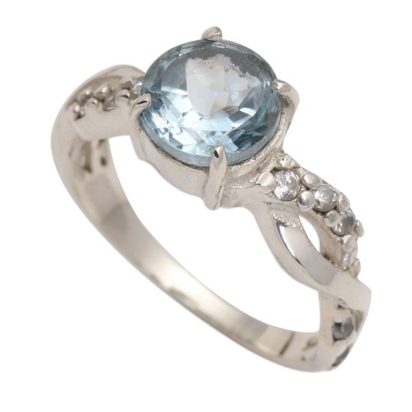 Alternate image for Blue Topaz and Quartz Sterling Silver Ring Must Be Love