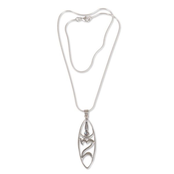 Alternate image for Sterling Silver and Rainbow Moonstone Pendant Necklace Peace for the World