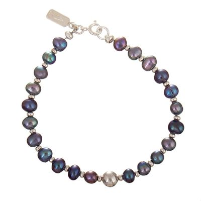 Alternate image for Sterling Silver and Cultured Pearl Strand Bracelet from Peru Infinite Wisdom