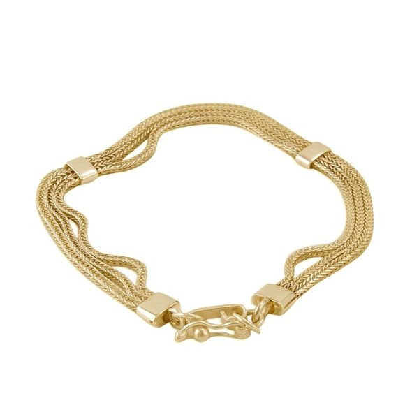 Alternate image for Gold Plated Sterling Silver Naga Chain Bracelet from Peru Dragon Royalty
