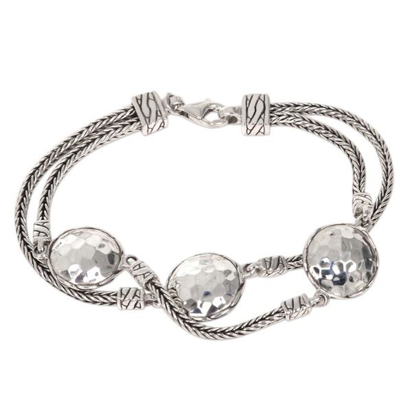 Alternate image for Hand Made Sterling Silver Naga Link Bracelet from Bali Brilliant Moons