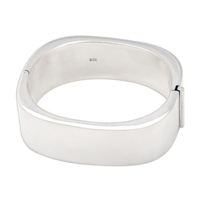 Alternate image for Minimalist Sterling Silver Bangle-Style Wristband Bracelet Shine on Your Own