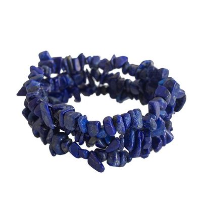 Alternate image for Three Lapis Lazuli Beaded Stretch Bracelets from Brazil Lapis Trio