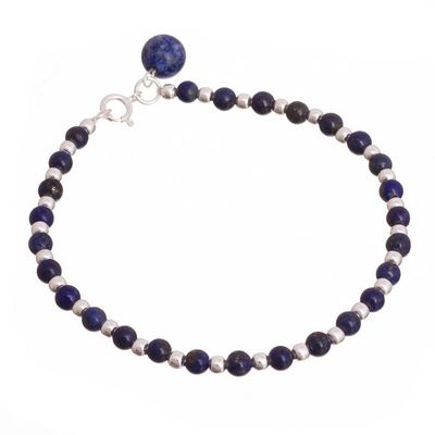 Alternate image for Lapis Lazuli Beaded Bracelet Crafted in Peru Magical Gleam