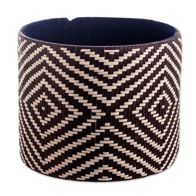 Alternate image for Natural Fiber Dark Brown and Ivory Cuff Bracelet Singing Dove